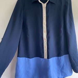 SP Half button down blouse-tablets dark/light blue